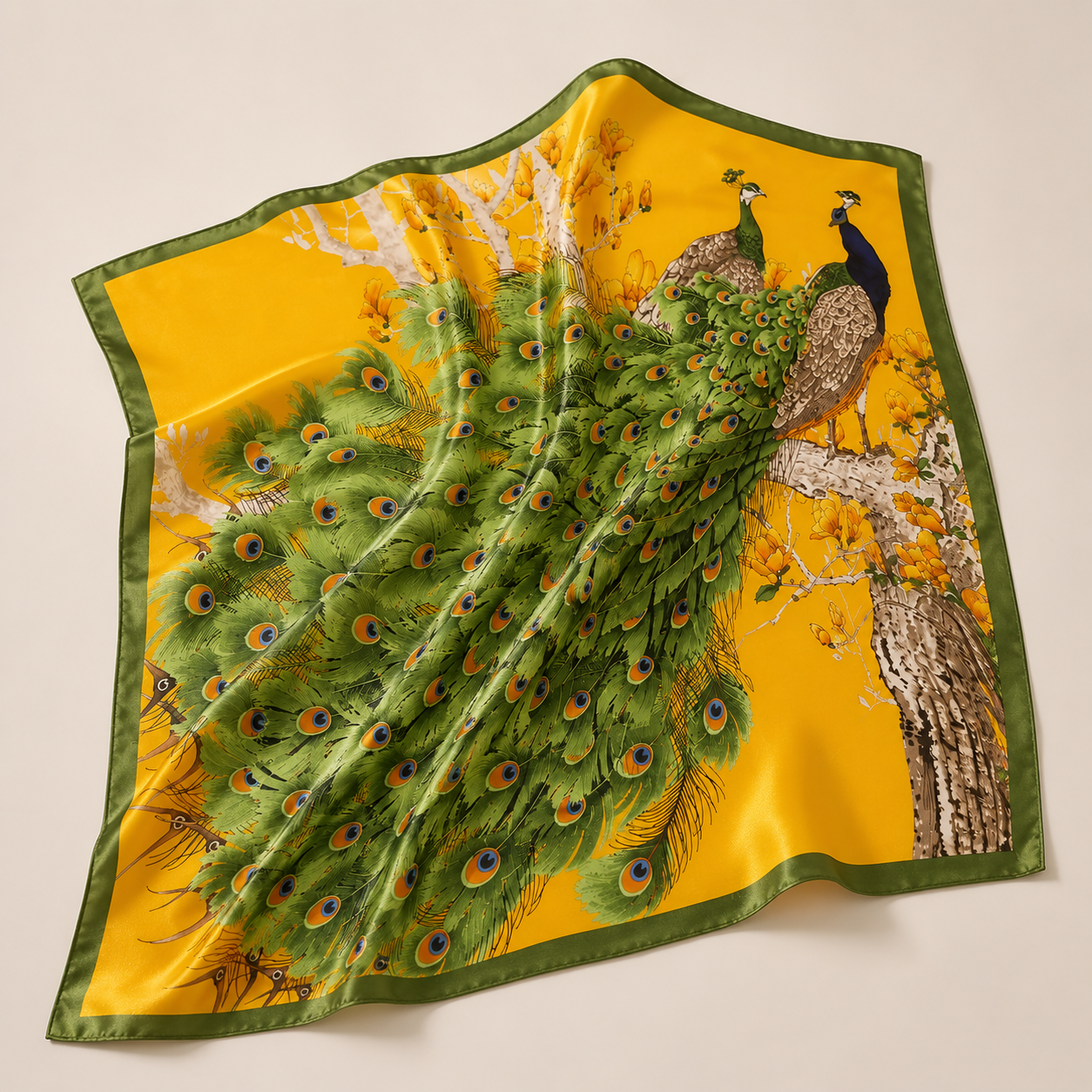 LadyLou Collection Vintage Horse Print Silk Scarf