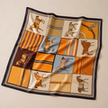LadyLou Collection Vintage Horse Print Silk Scarf