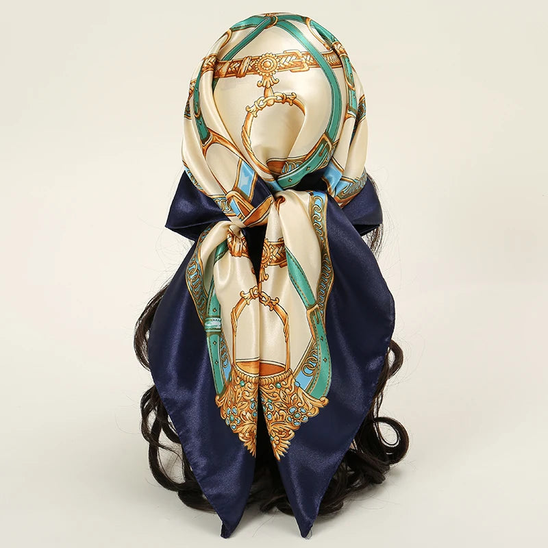 LadyLou Chain Satin Headscarf