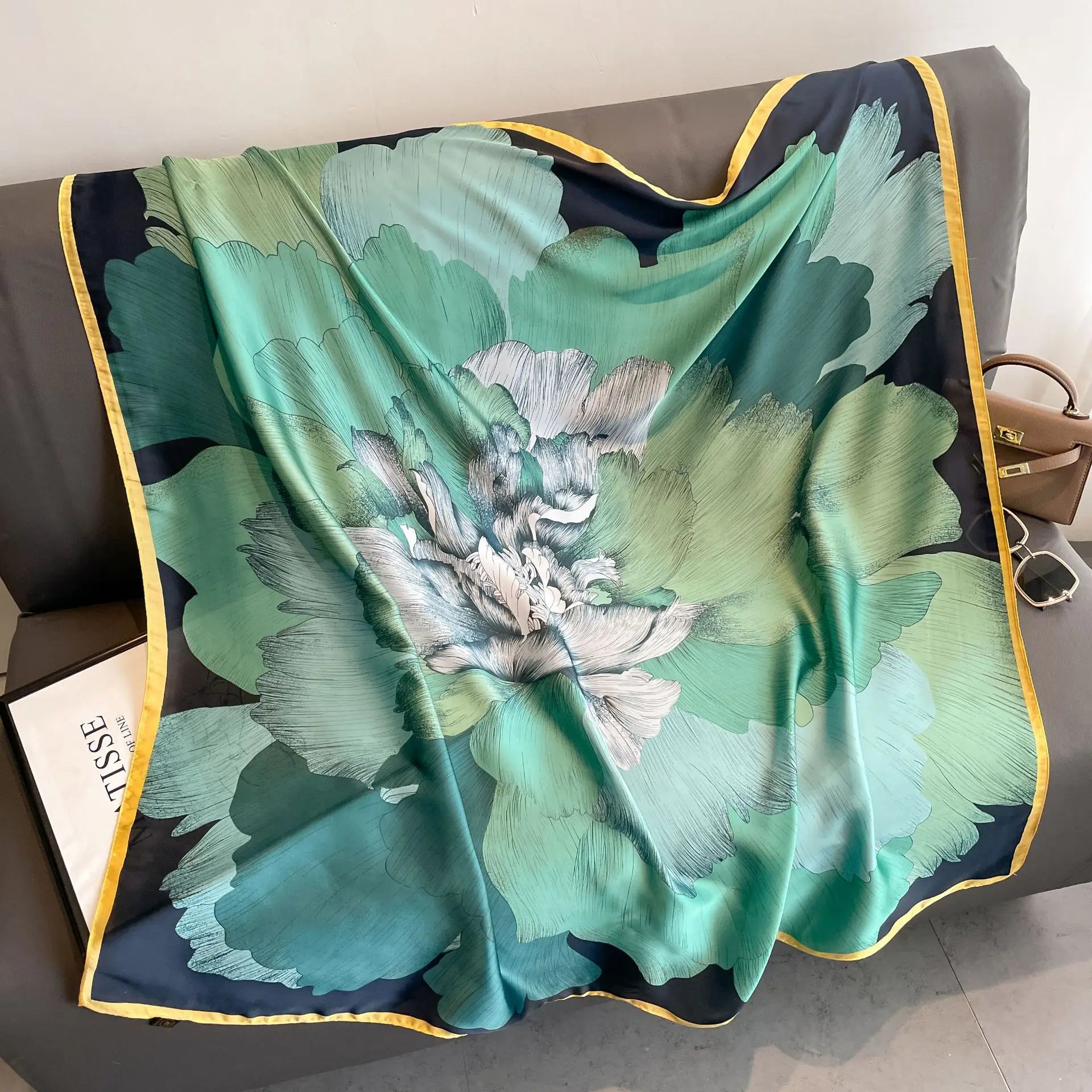 LadyLou Collection Vintage Horse Print Silk Scarf