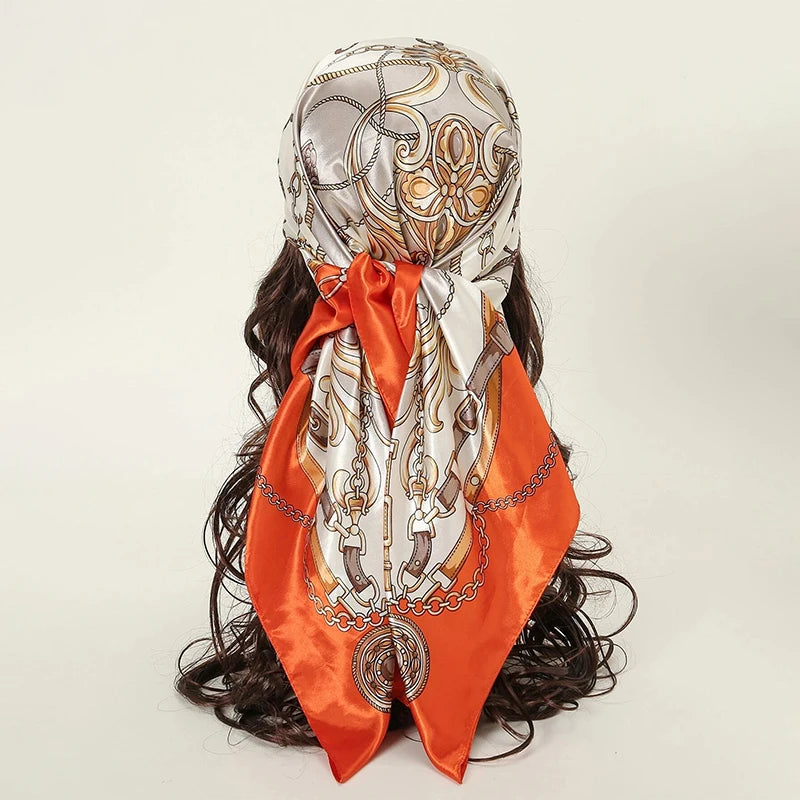 LadyLou Chain Satin Headscarf