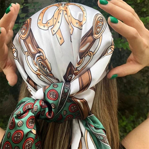 LadyLou Chain Satin Headscarf