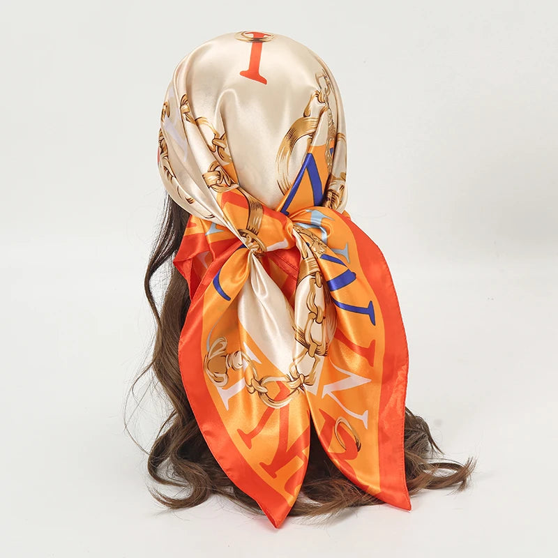 LadyLou Chain Satin Headscarf
