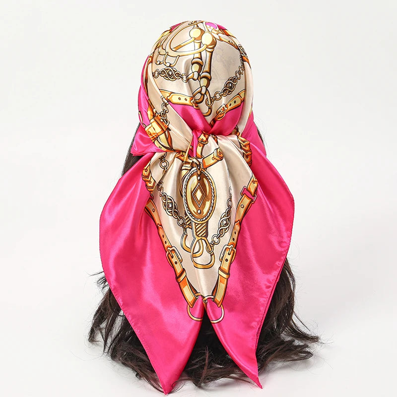 LadyLou Chain Satin Headscarf
