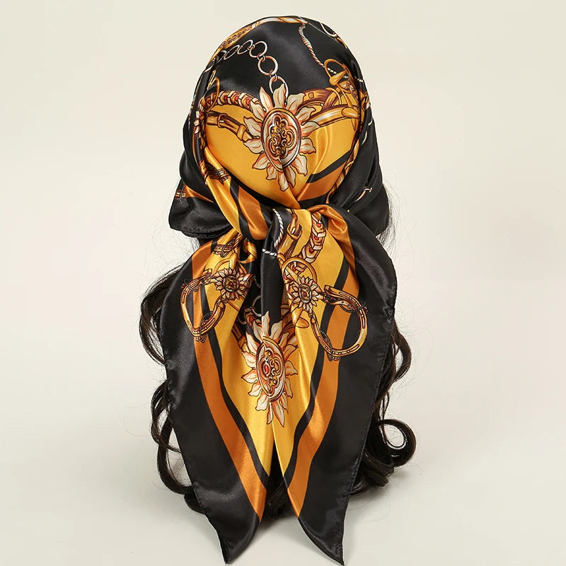 LadyLou Chain Satin Headscarf