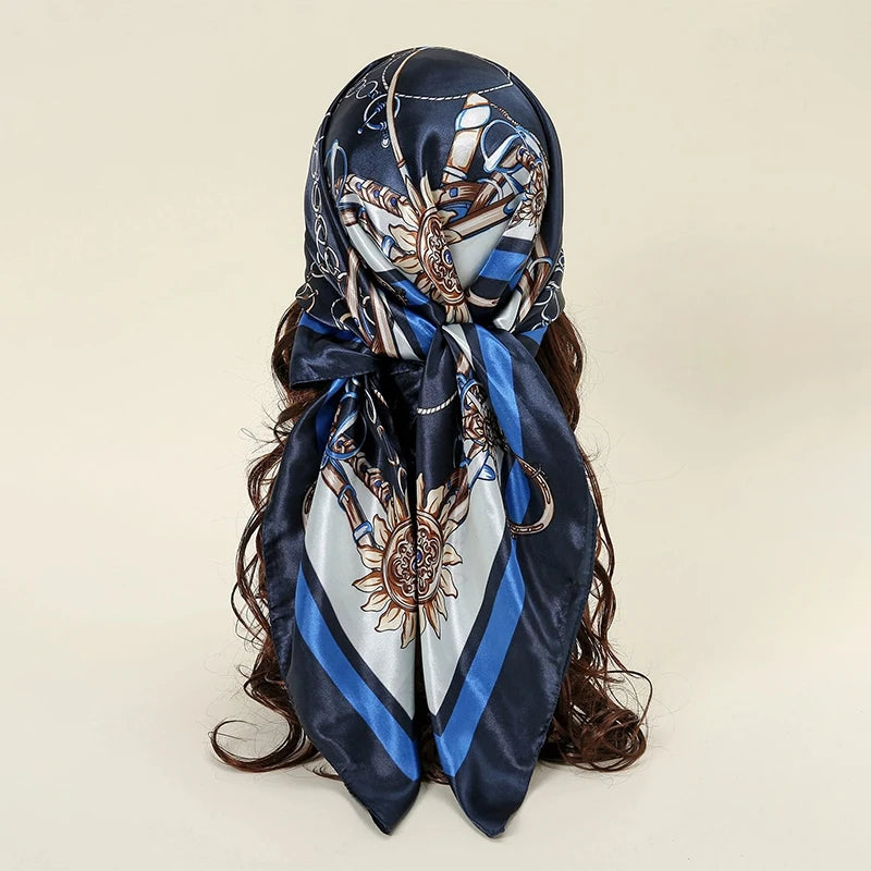 LadyLou Chain Satin Headscarf