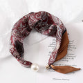 LadyLou Collection Pearl Buckle Silk Scarf