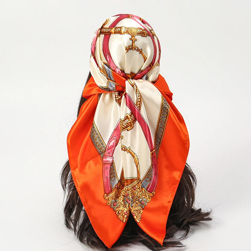 LadyLou Chain Satin Headscarf