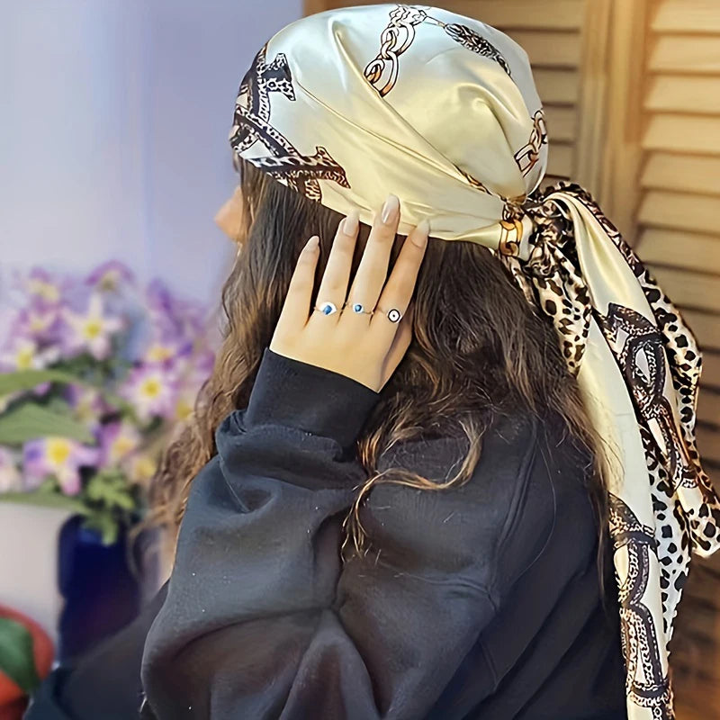 LadyLou Chain Satin Headscarf