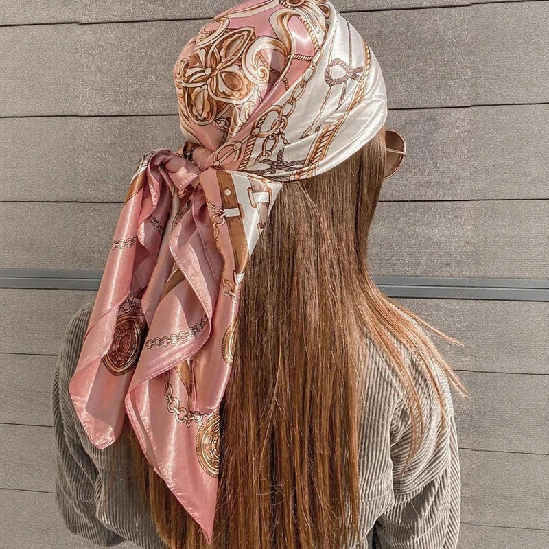 LadyLou Chain Satin Headscarf