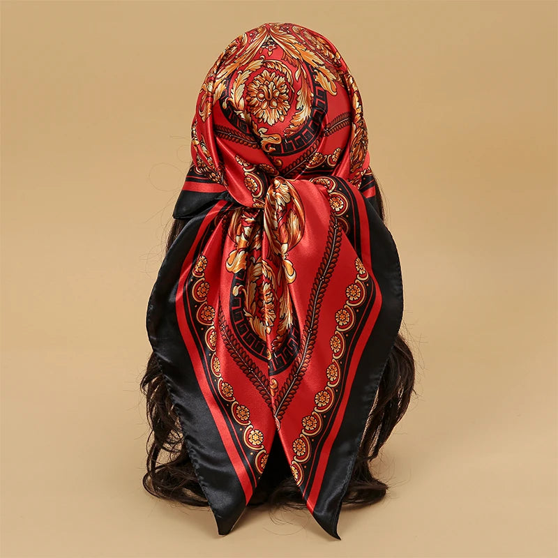 LadyLou Baroque Satin Headscarf