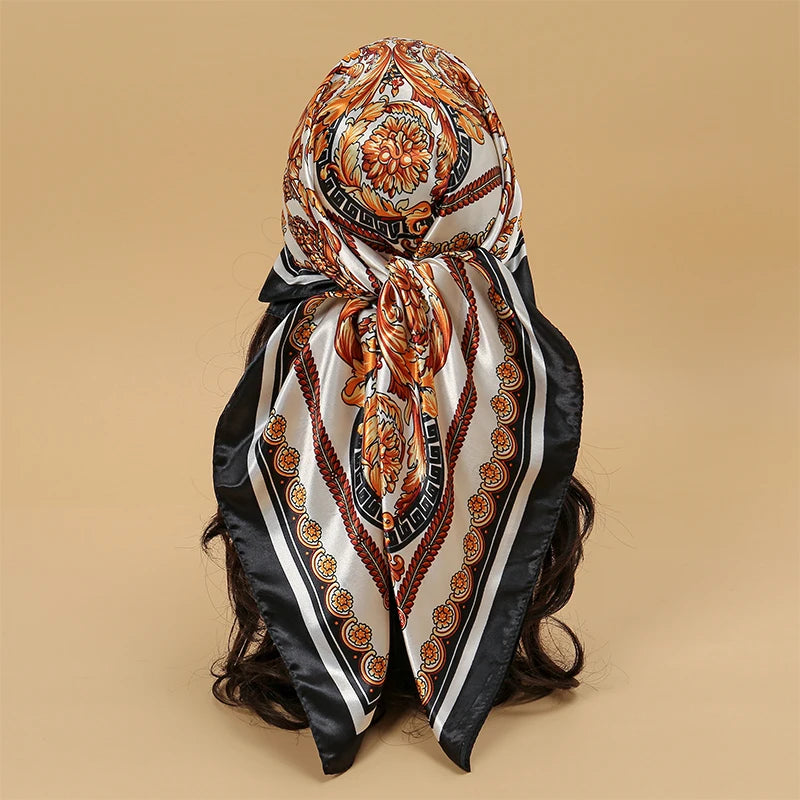 LadyLou Baroque Satin Headscarf