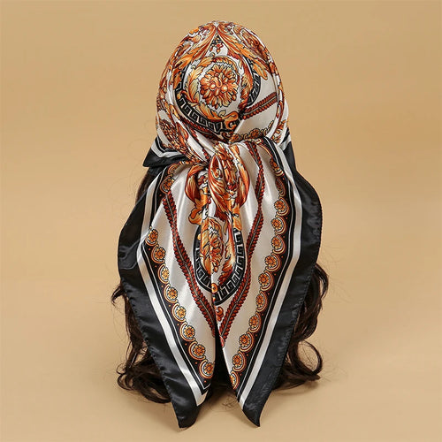 LadyLou Baroque Satin Headscarf
