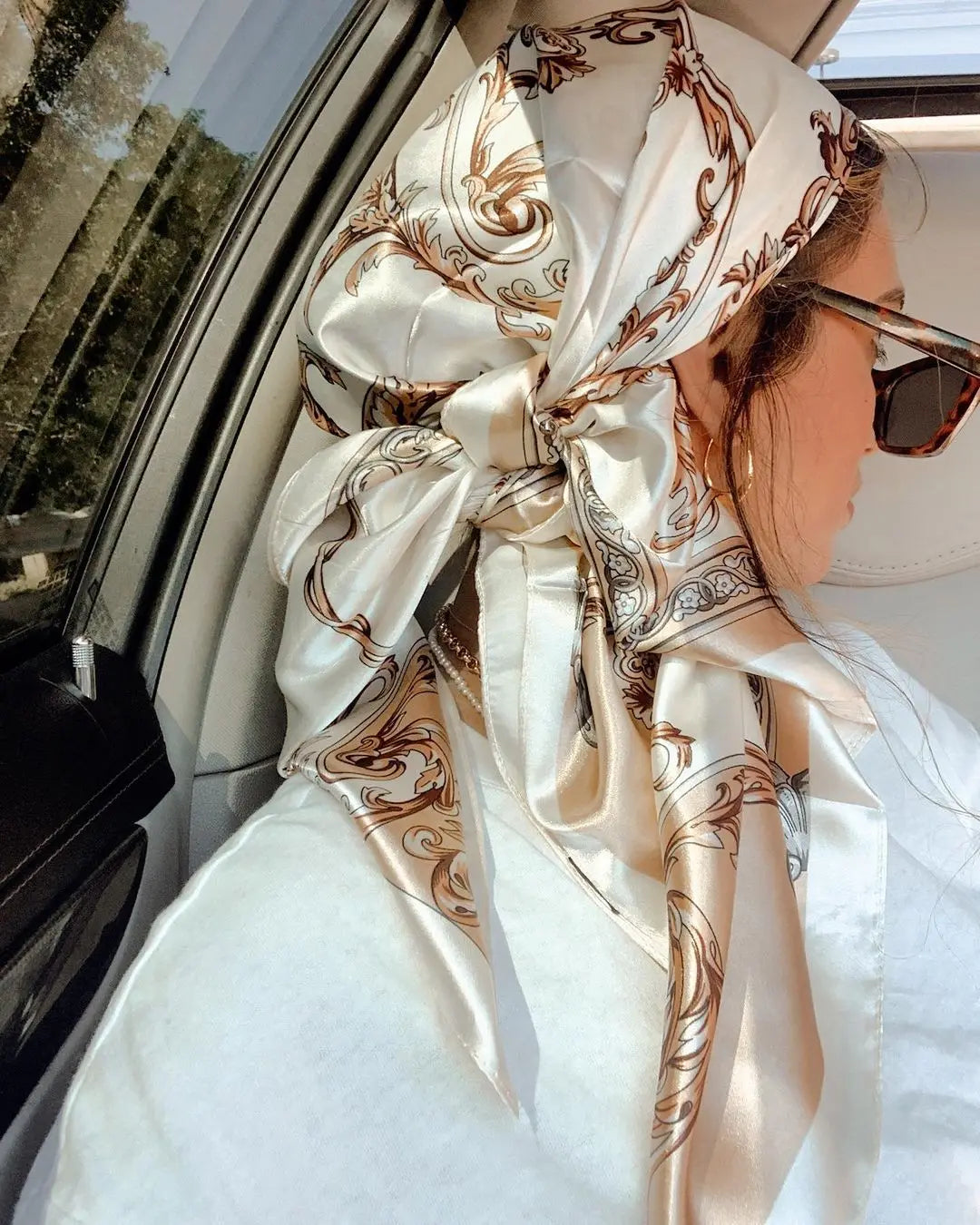 LadyLou Chain Satin Headscarf