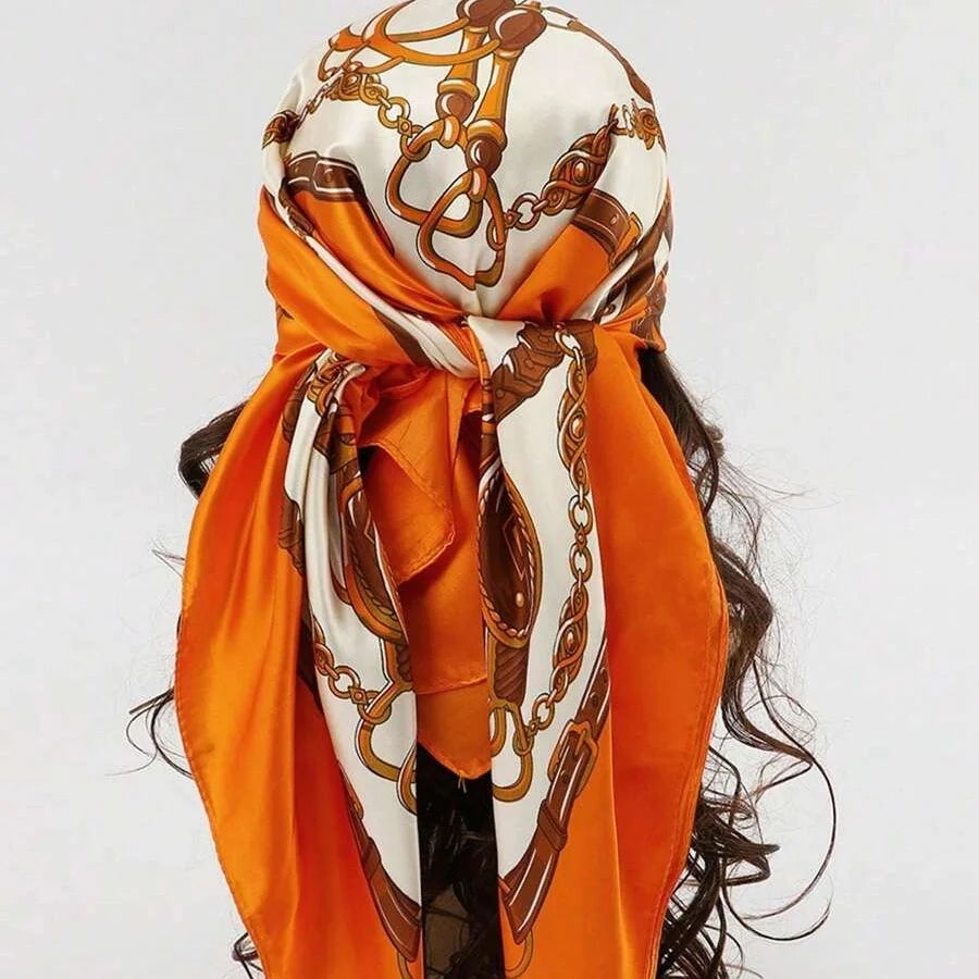 LadyLou Chain Satin Headscarf